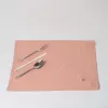 khăn ăn trơn nút gỗ dừa, vải bamboo linen, phong cách tối giản, thiết kế hiện đại, may đo thủ công, sản phẩm chất lượng