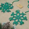 set 2 bông tuyết macrame, chất liệu sợi cotton tự nhiên, không bị ố màu, phụ kiện trang trí, sản phẩm thủ công
