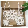 macrame small decoration, set of 5, intricately handcrafted, unique decorative accessories, durable cotton material