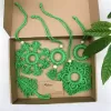 macrame small decoration, set of 5, intricately handcrafted, unique decorative accessories, durable cotton material