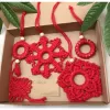 macrame small decoration, set of 5, intricately handcrafted, unique decorative accessories, durable cotton material