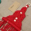 cây thông macrame giáng sinh, phụ kiện trang trí nhỏ xinh, chủ đề noel, đồ trang trí thủ công cho không gian sống