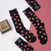 vớ/tất dragon fruit cổ cao, vớ họa tiết vui nhộn, tất in hình thanh long, vớ đen họa tiết, tất cao cổ ngộ nghĩnh