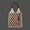 macramé latte bag, elegant and trendy color tone, made of sturdy sheweave rope, impressive design, unique fashion accessory