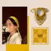 khăn lụa bướm vàng, khăn lụa buộc tóc, phong cách cổ điển, khăn lụa in họa tiết, khăn lụa buộc làm áo