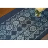 thick cotton brocade table runner, 38x220cm, hand-dyed chambray fabric, featuring bee wax patterns, unique dining table accessory