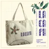 túi tote canvas họa tiết bông hoa cà phê, chất vải canvas bền bỉ, phụ kiện hàng ngày, phong cách mộc mạc nhưng cá tính
, minimal, tối giản, phong cách, soft&another home, chus