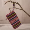 rectangle brocade wallet, multi compartments, harmonious color combination, unique ethnic patterns, ideal gift suggestion