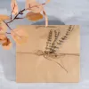 kraft paper bag set, simple design, strong handle, sturdy paper material, reusable, eco friendly solution