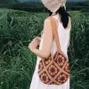 túi african flower vintage tông màu trầm, họa tiết đan móc granny square, món quà phù hợp cho người thân yêu
, thủ công, nhà mị, chus