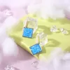 hoa tai đất sét hình vuông họa tiết loang, chất liệu đất sét mộc mạc, thiết kế sang trọng và tinh tế, kỹ thuật tạo hình tỉ mỉ
