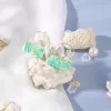 wave clay earrings, intricate clay design technique, vibrant colors, unique rectangular earring shape, comfortable to wear