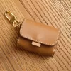 handmade genuine leather cover for airpods pro, free name engraving, meticulous attention to detail, skillful stitching, earphone protection
