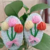 cute crochet hair clip set of two, various designs 2, handmade knit accessories, various cute designs, bright and eye-catching colors