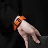 orange black swift calfskin handcrafted watch strap, luxurious and youthful style, soft calf leather, easy to clean, striking tone