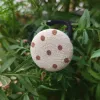 button hair tie, random color, various patterns, durable material, unique large round button design, handmade items