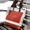 túi tote daily bằng da togo phối canvas, chất liệu mềm mại, thiết kế thanh lịch, phong cách thời thượng, phối được nhiều phong cách