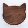 wooden cat-shaped plate, cute cat face design, decorative tray, meticulously crafted, resistant to insects, adorable decor item