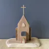 driftwood church miniature, nt-0023, rustic handcrafted item, durable and beautiful wood material, meticulous and detailed, handmade product