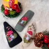 hand embroidery mushroom hair clip, inspired by amanita muscaria mushroom, mysterious and attractive style, vintage fairy style