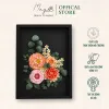 Handmade Paper Flower Painting - Secret Garden MAYPAPERFLOWER 30x40cm Wooden Frame
