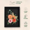 Handmade Paper Flower Painting - Secret Garden MAYPAPERFLOWER 30x40cm Wooden Frame