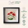 Handmade Paper Flower Painting - Poppy With Dó Paper MAYPAPERFLOWER 30x40cm Wooden Frame