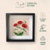 Handmade Paper Flower Painting - Poppy With Dó Paper MAYPAPERFLOWER 30x40cm Wooden Frame