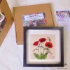 Handmade Paper Flower Painting - Poppy With Dó Paper MAYPAPERFLOWER 30x40cm Wooden Frame