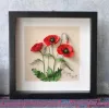 Handmade Paper Flower Painting - Poppy With Dó Paper MAYPAPERFLOWER 30x40cm Wooden Frame