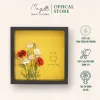 Tranh Hoa Giấy Handmade Trang Trí - Poppy Garden MAYPAPERFLOWER Khung Gỗ Size 25x25cm