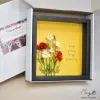 Tranh Hoa Giấy Handmade Trang Trí - Poppy Garden MAYPAPERFLOWER Khung Gỗ Size 25x25cm