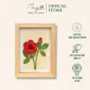 Paper Flower Painting, Red Roses  MAYPAPERFLOWER Wooden Frame of 15 x 20cm