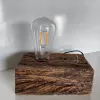 đèn trang trí bằng gỗ lũa vintage kèm nút gạt, mã la-1015 - p decor, gỗ lũa vuông nguyên khối, nút gạt tiện lợi, phụ kiện trang trí độc đáo