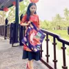 the cat & moon satin scarf, red background, surreal print scarf, premium satin silk scarf, silk neck wrap, gift for relatives