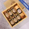 seasonal-spice set with wooden box, kitchen spice gift box, organic spices, premium spices, organic food, family gift set
