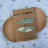 kẹp tóc nơ thêu tay họa tiết hoa, bst spring garden, thiết kế dễ thương và ngọt ngào, quà tặng cho những cô nàng nữ tính