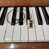 vòng cổ gốm hình phím đàn, phụ kiện thủ công, chất liệu đất sét, phong cách hoài cổ và trầm mặc, phong cách vintage