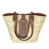 Large Basket Bag, Stylish Straw Bag With Leather Straps, Carry Everything You Need, Perfect Blend Of Style And Functionality, Perfect Gift For Her