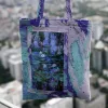 Water Lilies Brocade Tote Bag, Inspired By Monet's Painting, Unique Design, Eco-Friendly, Fashionable Gifts, Unique Gifts