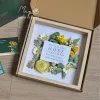 Sunny Blossom, Customized Paper Flower Painting, Handmade Decorative Painting, 25 x 25 cm, Wooden Frame, Size, Highlight for Space, Handmade Gifts