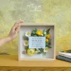 Sunny Blossom, Customized Paper Flower Painting, Handmade Decorative Painting, 25 x 25 cm, Wooden Frame, Size, Highlight for Space, Handmade Gifts