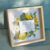 Sunny Blossom, Customized Paper Flower Painting, Handmade Decorative Painting, 25 x 25 cm, Wooden Frame, Size, Highlight for Space, Handmade Gifts