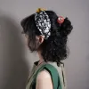 băng đô linen họa tiết hoa, hoàn toàn thủ công, phụ kiện tóc xinh xắn và nữ tính, chất liệu vải lanh mềm nhẹ