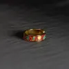 “Họa” Metal Ring With Hand-Drawn Leather, Gold Color, The Colorful Canvas Of Life, Four Arts Collection, Luxury Rings, Art Accessories, Unique Gifts