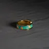 Nhẫn Thép “Cầm” Bọc Da Vẽ Tay, Màu Vàng, Vẻ Đẹp Của Thanh Âm, BST Nhẫn Cầm Kỳ Thi Họa, Phụ Kiện Nghệ Thuật, Nhẫn Nghệ Thuật, Quà Tặng Độc Đáo