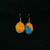 “The Scream” Metal Earrings with Hand-Drawn Leather, Strokes Of Emotion, Famous Painting Earrings Collection, Edvard Munch Painting, Thoughtful Gifts