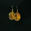 “The Kiss” Metal Earrings with Hand-Drawn Leather, Brilliant Colors of Love, Famous Painting Earrings Collection, Gustav Klimt Pattern, Unique Gifts