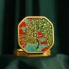 Peacock Hand-Drawn Leather Mirror, Personalized Engraving, Graceful Charm, Talent And Beauty Collection, Premium Acrylic Mirror, Personalized Gifts