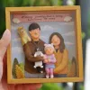 Custom Clay Art, Small, Personalized Portrait And Message, Up To 4 People, Custom Clay Portrait, Adorable style, Personalized Gifts, Wedding Gifts